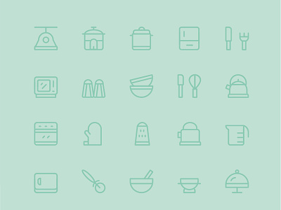Kitchen Tools bowls fork fridge icons kitchen icons knife microwave outline outline kitchen icons oven toaster