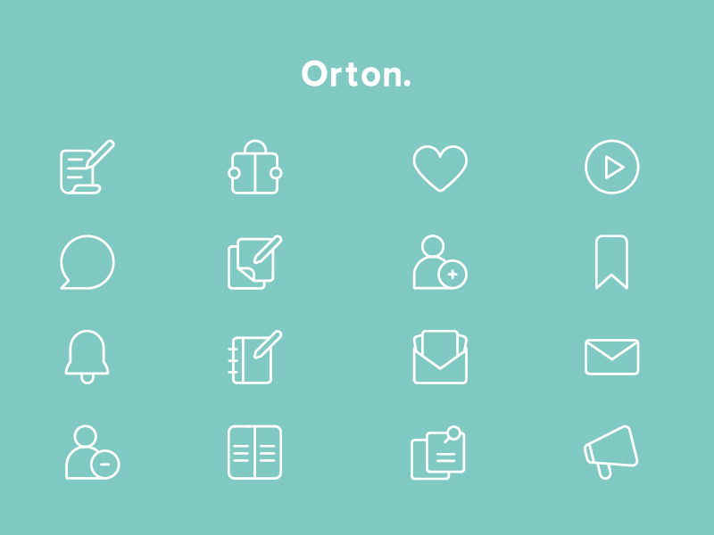 Orton Icons mail pen reading writing icons