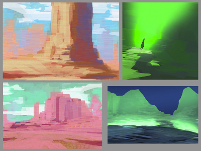 Colour Theory Practice color colour landscape rough sketch