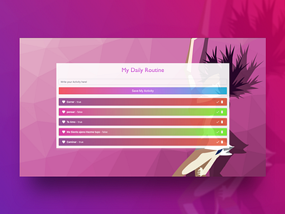 My Daily Routine app daily design desing developement dominican republic free time funny girly html html css illustration ilustracion interesting javascript pink routine santo domingo sweety web