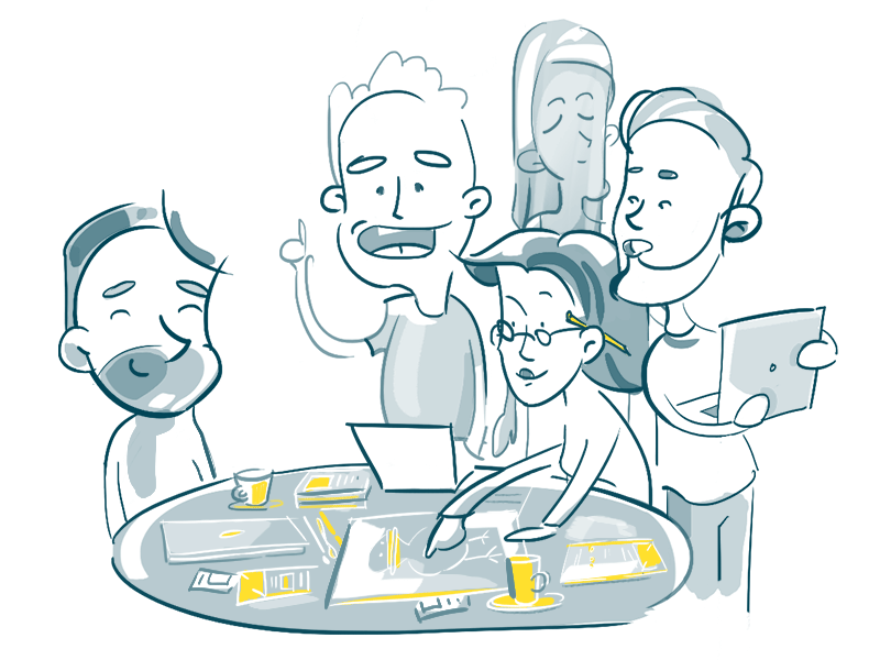 Join the team animation character customer design development drawing illustration team teamwork