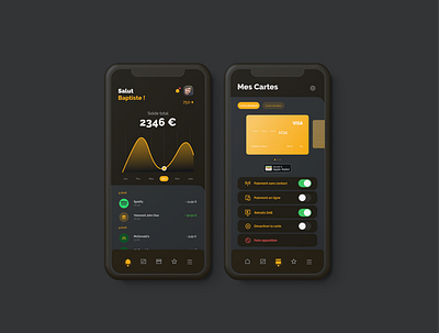 Fintech app dark mode app bank banking app fintech