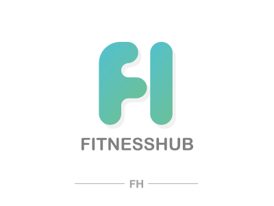 FH Logo ( Fitness Hub ) f letter fh letter fitness h letter hub logo