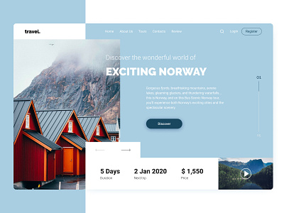 Travel Agency Website design firstscreen flat minimal travel ui ux web website website design