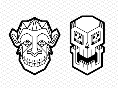 New stickers soon! chimp decals isometric skull stickers streetart urbanart