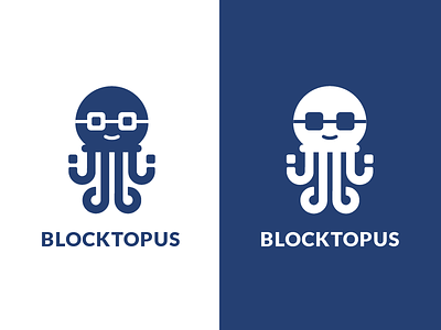 Blocktopus Logo blockchain dlt ethereum flat design logo minimalism octopus