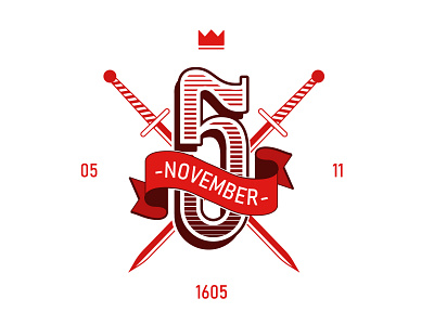 5th of November design illustration logo typography vector