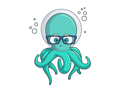 LAUNCHEE Mascot branding design illustration mascot octopus vector