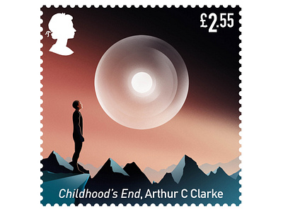 Royal Mail Classic Science Fiction Stamp arthur c clarke childhoods end illustration royal mail sci fi science fiction art stamp
