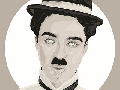 Charlot, Charlie Chaplin color draw illustration ipadpro photoshop