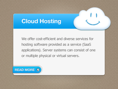 Cloud Hosting/Smaller "Read More" Button call to action icon ui web web button web ui webdesign website