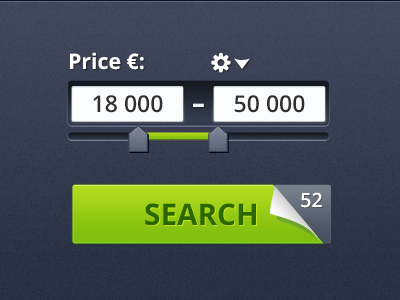 Price Range blue call to action curl dark find green inset price price range range select search slider web ui