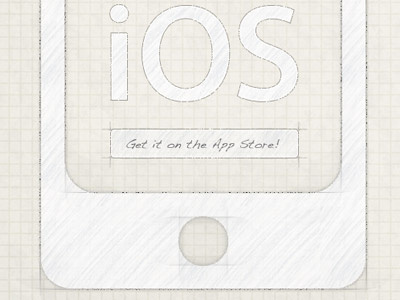 Sketched iPhone brown button drawing board hand drawn handwritten ios iphone sketch ui