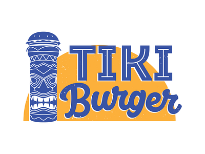 Tiki Burger Hamburger Restaurant art branding food graphic design graphics illustration logo logos restaurant vector