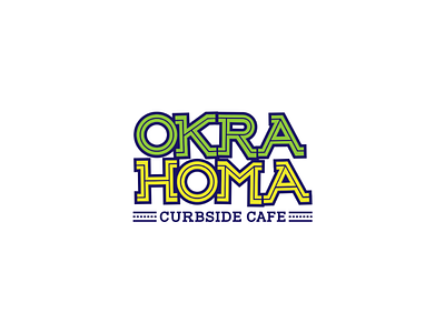Okra Homa Curbside Cafe Logo badge badgelogo branding cooking design foodtruck freedom graphic illustration logo photography streetfood typography vector vendor