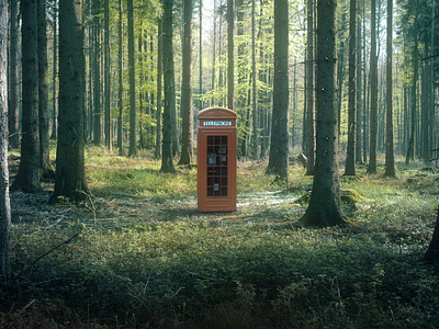 Forest Phone Booth - Surrealism