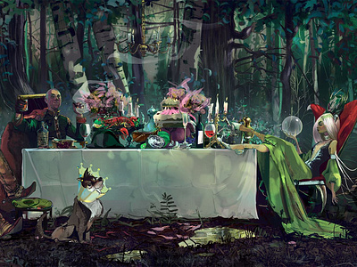 Frost Team Illustration dream feast forest illustration art magician surreal whimsicle wonderland