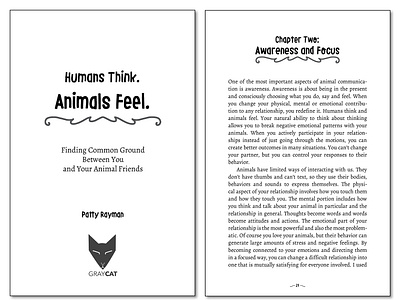 Book Interior Design for "Humans Think. Animals Feel." book design book layout design page layout publishing typesetting