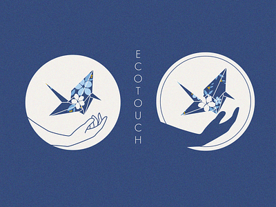 Logotype - blue paper crane