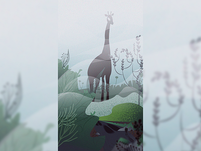 A giraffe in a fog 🦒