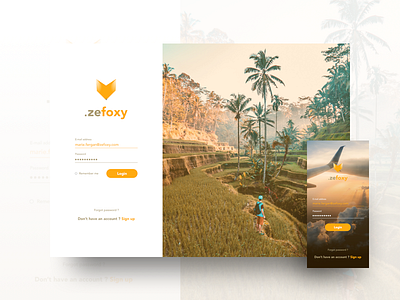 Zefoxy login page web and app