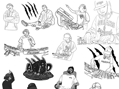 Monsters Collage character dj drawing drawings dubstep