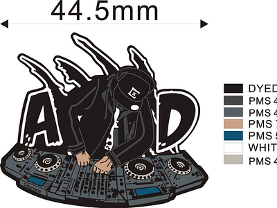 Pin design for AD dj drawing fun lapel merchandising musician pin sketch