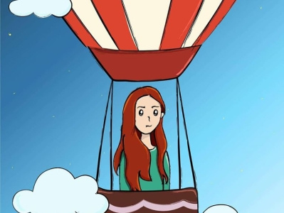 Girl on Hot Air Ballon art cartoon cartoon illustration characterdesign childrens book digital art digital illustration illustration illustrator vector