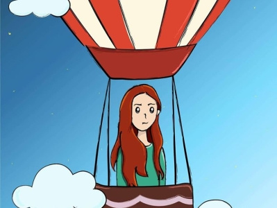 Girl on Hot Air Ballon