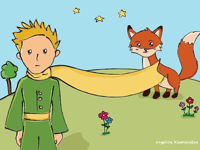 The Little Prince cartoon illustration digital art digital illustration fox illustration the little prince