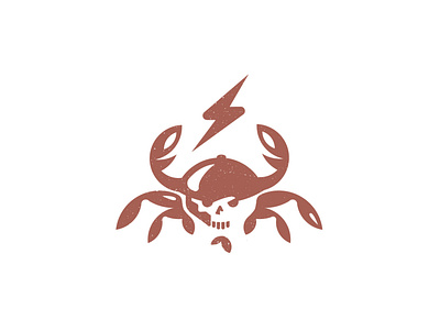 CrabMen bolt brand branding crab design illustration lobster logo logotype sea seafood skull