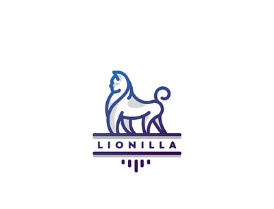Lionilla animal branding design gorila king line logo lion logo stroke vector wild