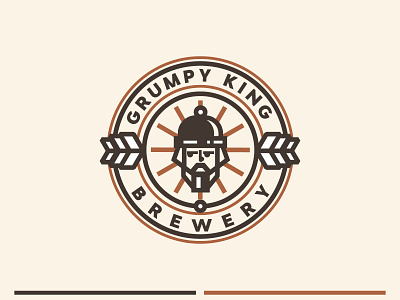 Grumpy King beer branding brewery brewing crown face icon king king logo label logo logotype round stroke vector