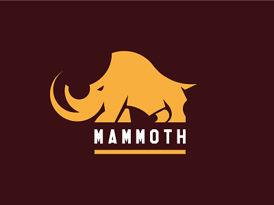 Mammoth african animal branding elephant gigantic huge illustration mammoth trunk vector