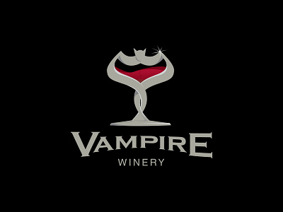 Wampire winery branding design eating glass illustration logo restaurant vector wampire wine winery