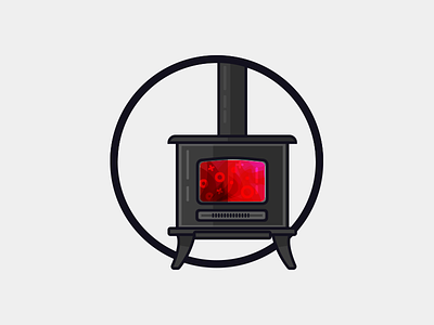 Norwegian stove icon fireplace flat heat icon norwegian stove war winter