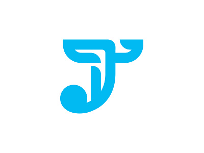 J T blue font letters monogram type