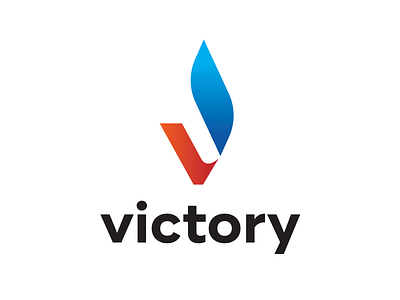Victory branding design fire flame letter logo sport usa v victory win