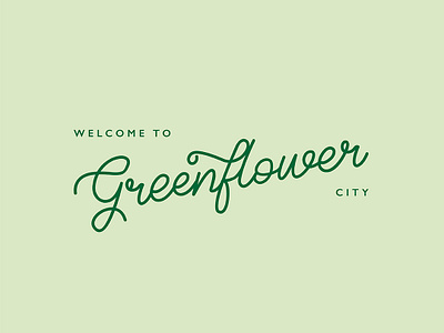 City Logo Greenflower city green lettering logo typography