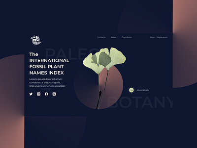 Landing page for fans of paleobotany design graphic design illustration typography ui ux vector webdesign