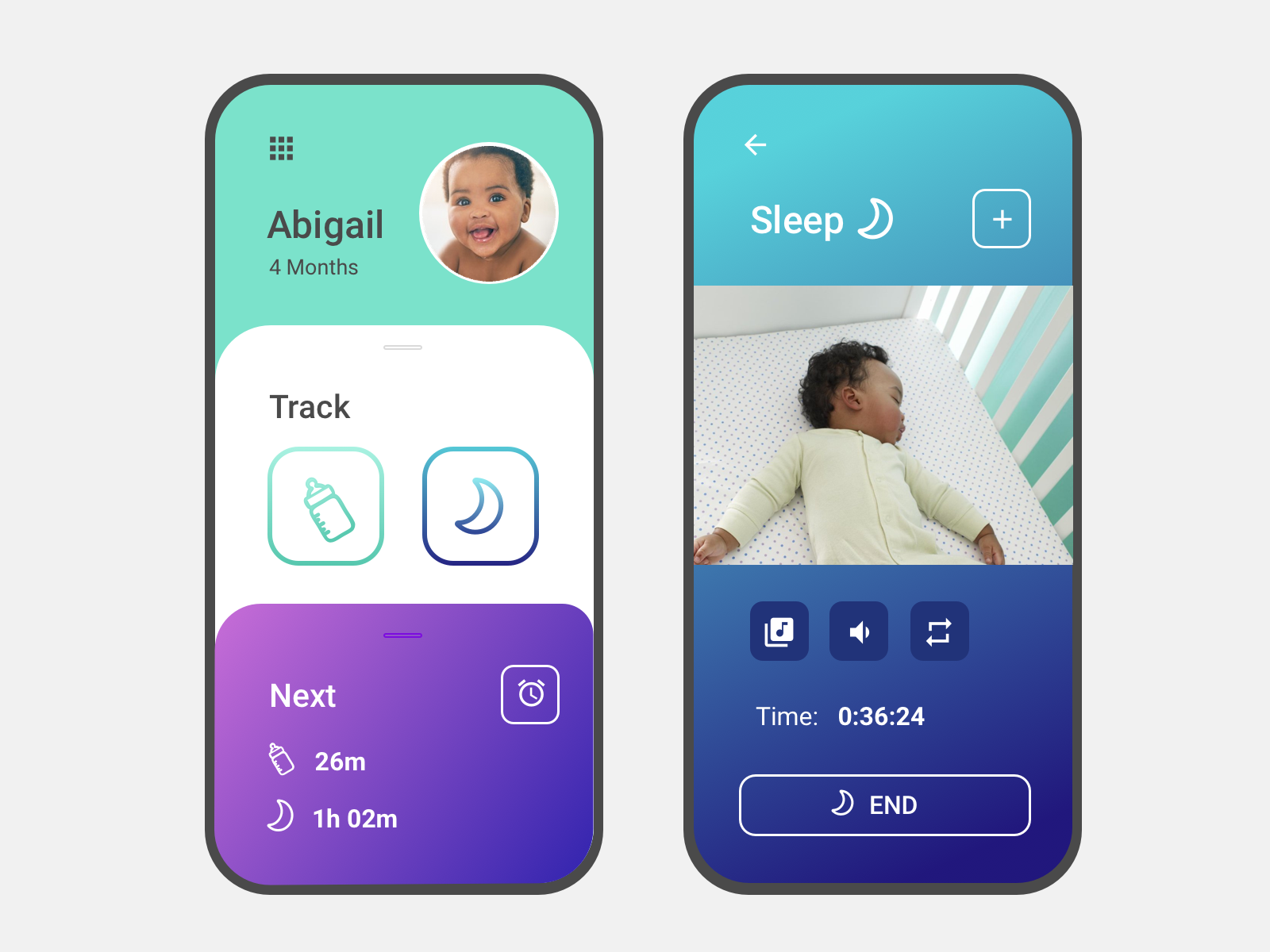 Concept Simple Baby Tracking App by Sandra Dennis on Dribbble