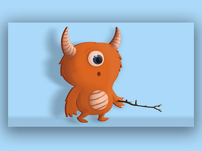 Little Orange Monster character design game design illistration