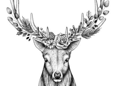 deer stylish as Frida © by the ink - Cécile Ollichon by By the ink on ...