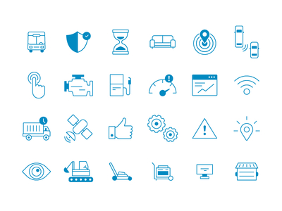 Fleet Tracking Icons gps icon icon set iconography fleet tracking municipal simple