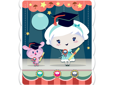 Waya Storybook character cloud cute game art girl school