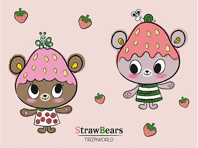 Strawbears bears characters cute kawaii strawberry