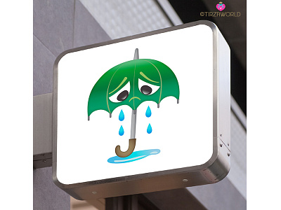 Umbrella sign character cute sad sign tears umbrella