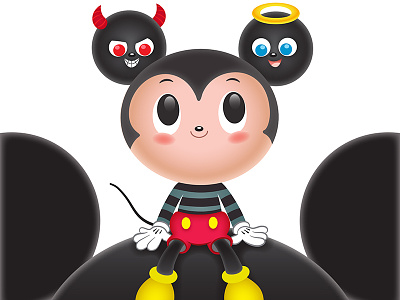 #QuickieMickey angel character cute devil disney kawaii mickey mouse tirzaworld