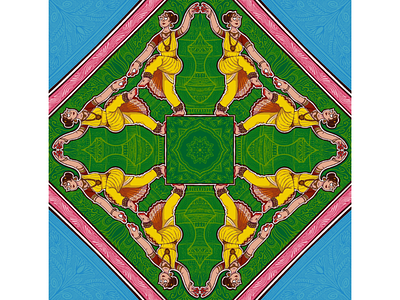 Bharatnatyam Mandala character design folksy design illustrations indian aesthetics indian classical dance indian folk art mandala design patachitra katha procreate