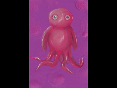 Octobuddy character design illustration octopus pink